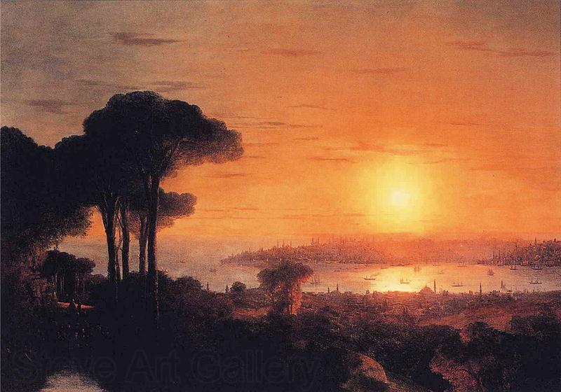 Ivan Aivazovsky Sunset over the Golden Horn Norge oil painting art
